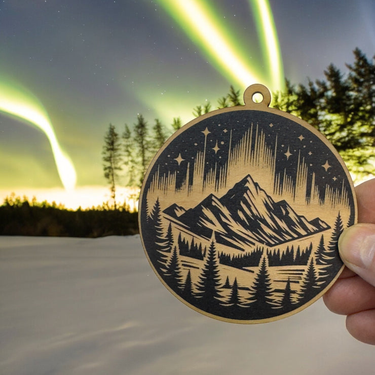 Ornament - Black - Northern Lights aurora borealis