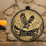 Ornament - Black - PERSONALIZED Flying Eagle