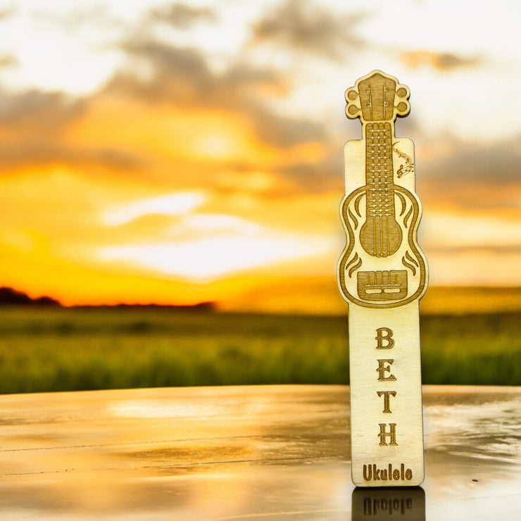Bookmark - PERSONALIZED Ukulele - birch wood