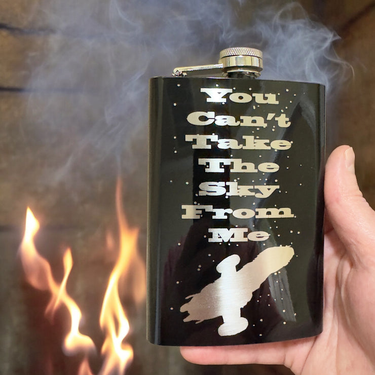 8oz BLACK You Can't Take the Sky From Me Flask
