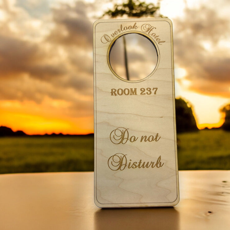 Door Hanger - Overlook Hotel Room 237 9x4in Raw Wood