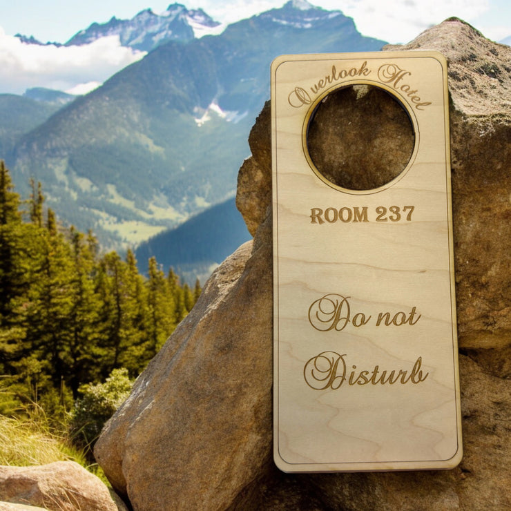Door Hanger - Overlook Hotel Room 237 9x4in Raw Wood