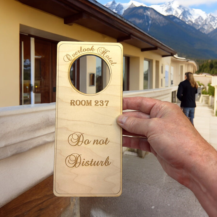 Door Hanger - Overlook Hotel Room 237 9x4in Raw Wood