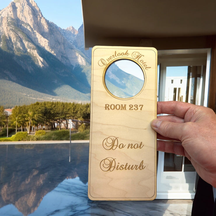 Door Hanger - Overlook Hotel Room 237 9x4in Raw Wood