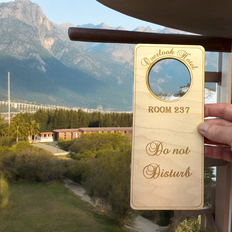 Door Hanger - Overlook Hotel Room 237 9x4in Raw Wood