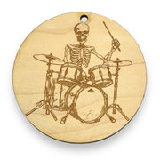 Ornament - Drum Skeleton Raw Wood