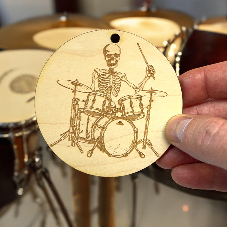 Ornament - Drum Skeleton Raw Wood