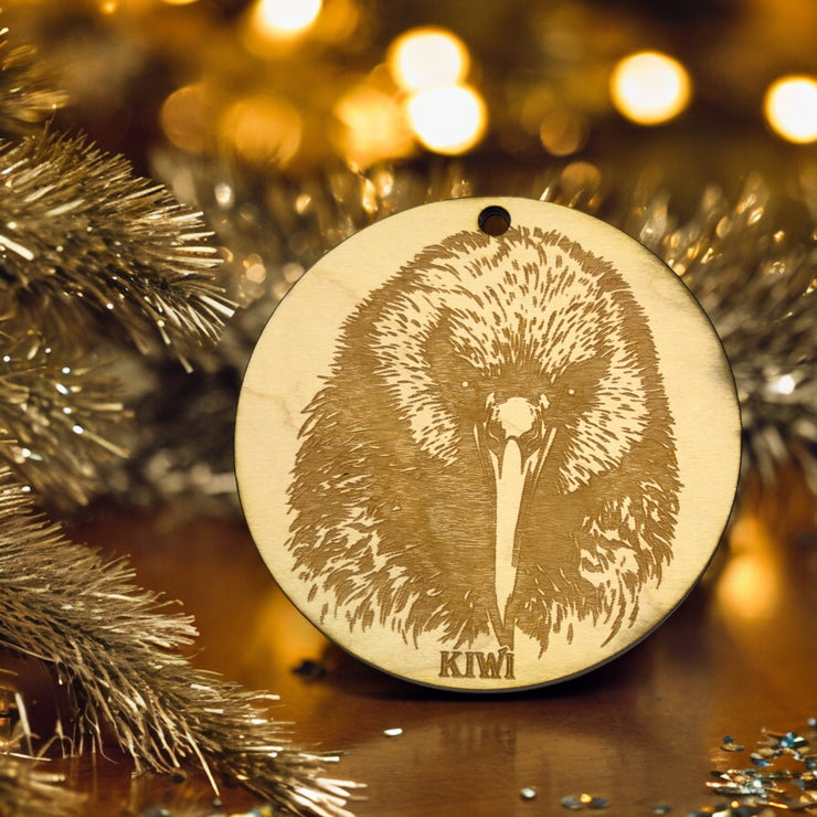 Ornament - Kiwi Bird Raw Wood