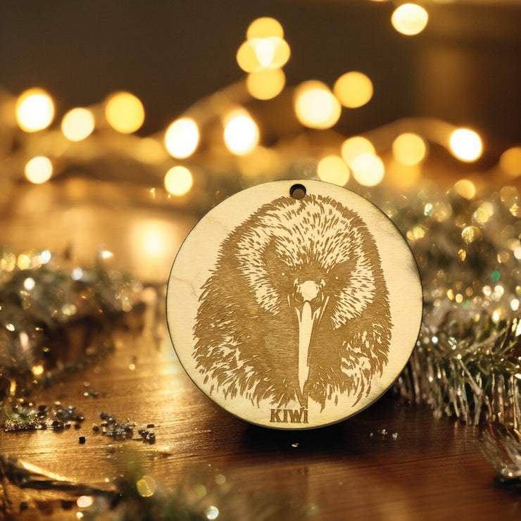 Ornament - Kiwi Bird Raw Wood