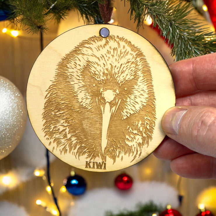 Ornament - Kiwi Bird Raw Wood