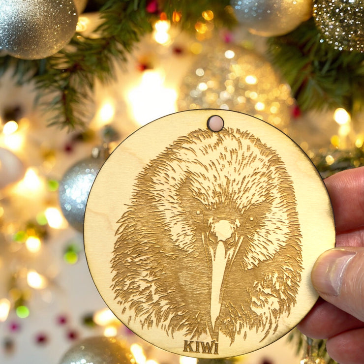 Ornament - Kiwi Bird Raw Wood