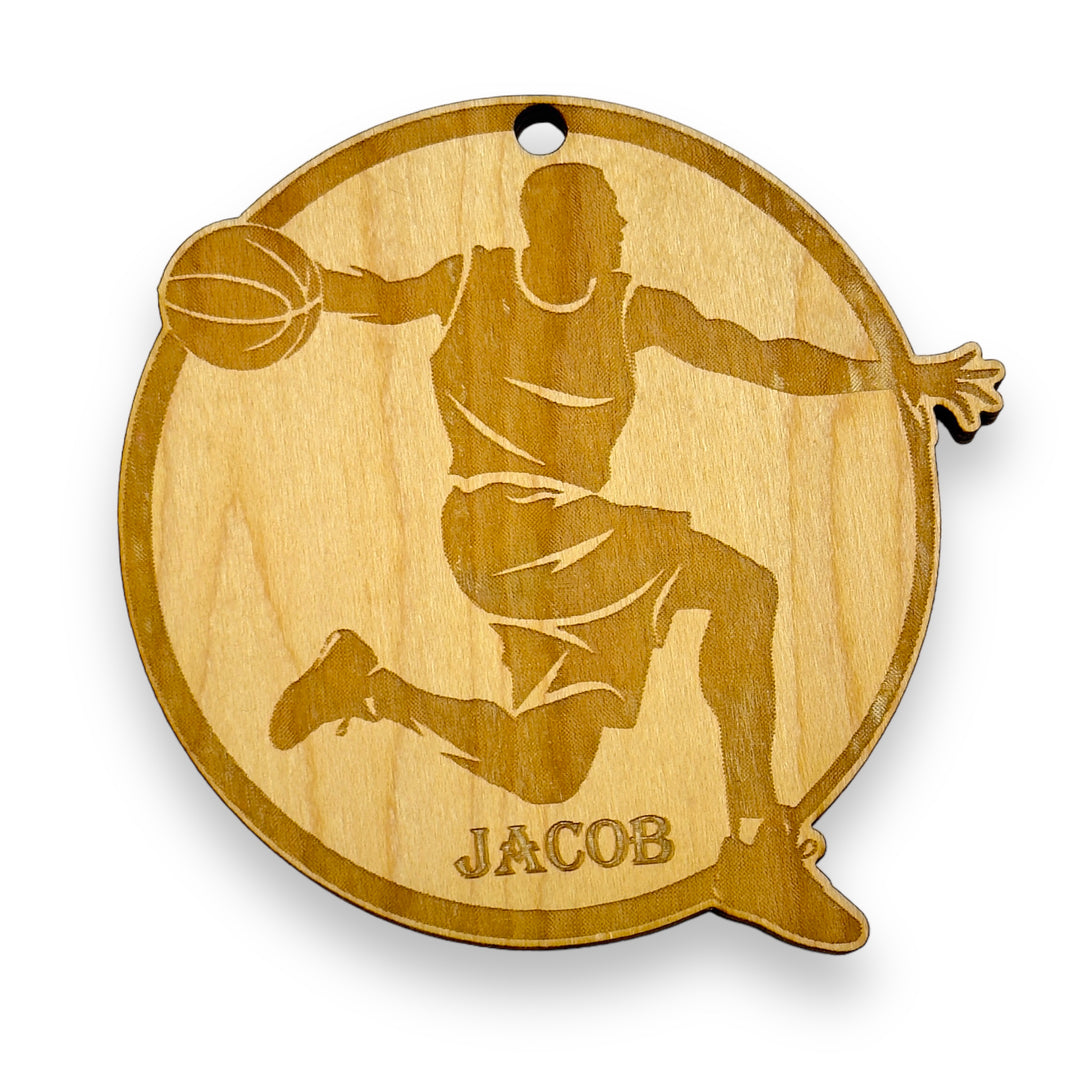 Ornament - PERSONALIZED Basketball Raw Wood Ornament - PERSONALIZED Basketball Raw Wood