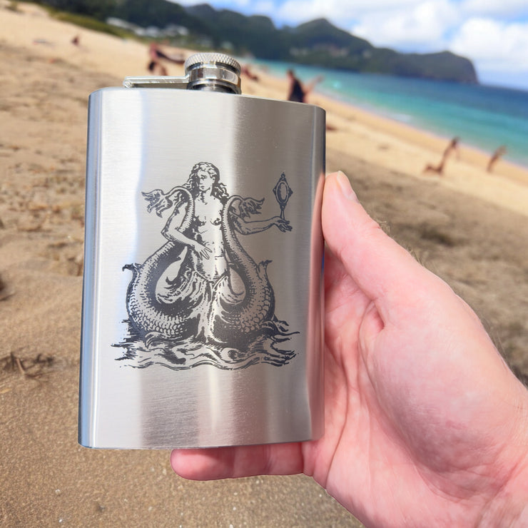 8oz Vintage Siren Stainless Steel Flask