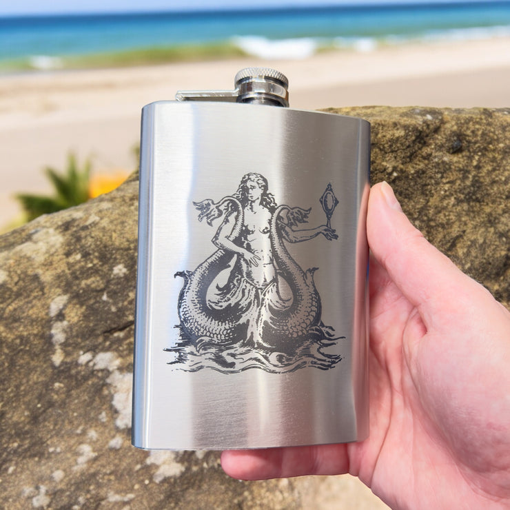 8oz Vintage Siren Stainless Steel Flask