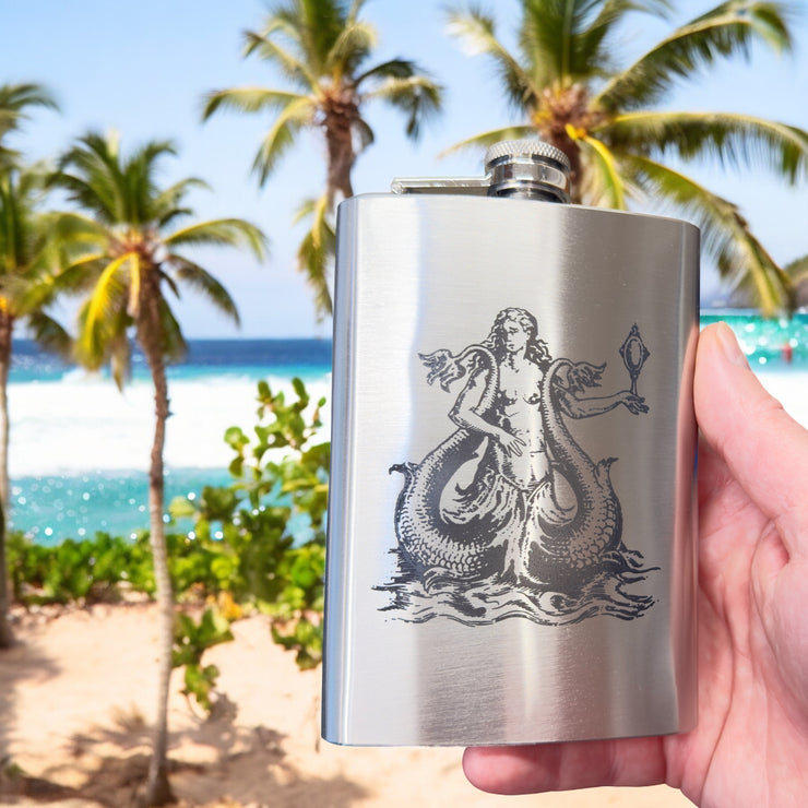 8oz Vintage Siren Stainless Steel Flask
