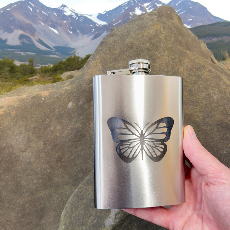 8oz Monarch Butterfly Stainless Steel Flask