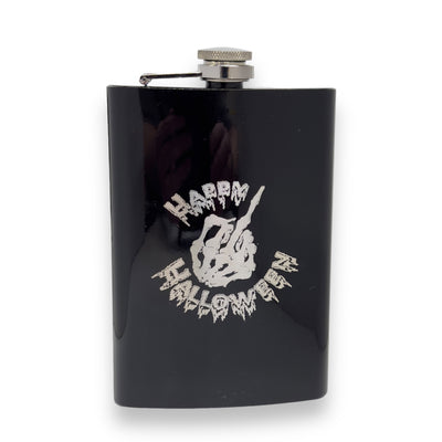 8oz BLACK Happy Halloween Flask