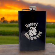 8oz BLACK Happy Halloween Flask