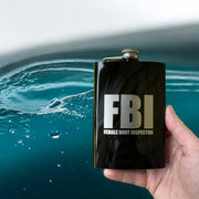8oz BLACK Female Body Inspector Flask