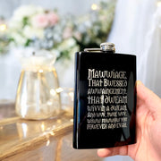 8oz BLACK Mawwiage That Bwessed Awwaingement Flask