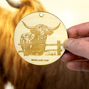 Ornament - Highland Cow Raw Wood
