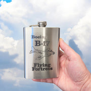8oz B-17 Flying Fortress Stainless Steel flask Laser