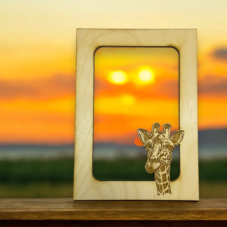 Giraffe Photo Frame Insert Mat - Baltic Birch (FRAME NOT INCLUDED)