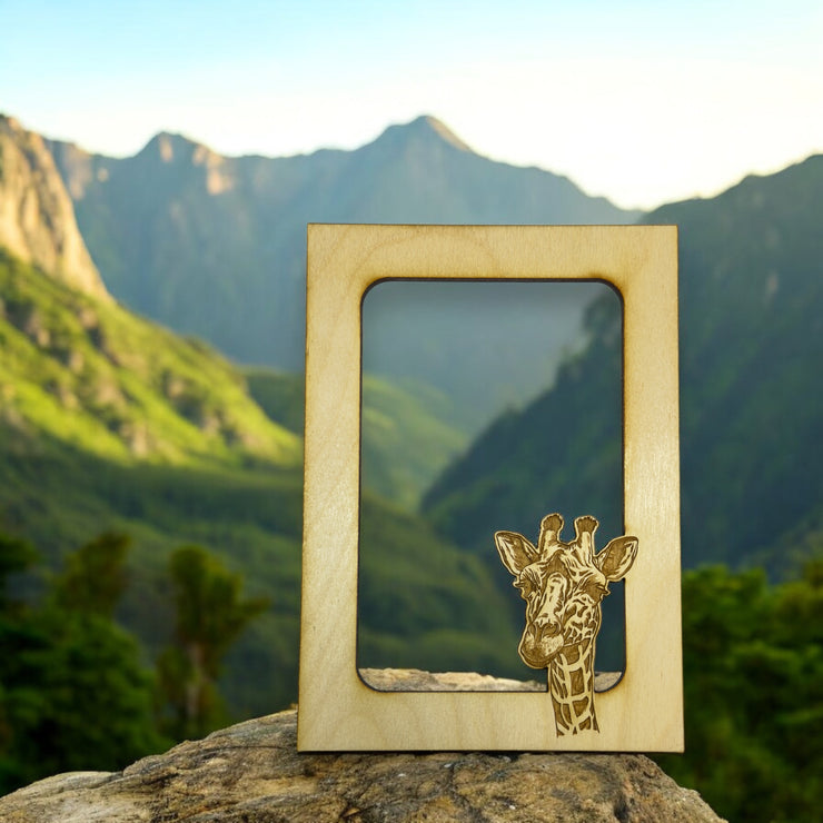 Giraffe Photo Frame Insert Mat - Baltic Birch (FRAME NOT INCLUDED)