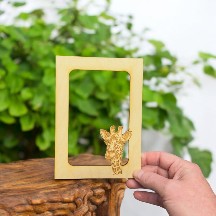 Giraffe Photo Frame Insert Mat - Baltic Birch (FRAME NOT INCLUDED)
