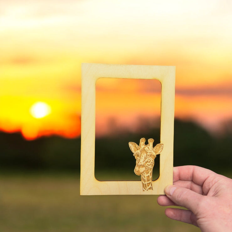 Giraffe Photo Frame Insert Mat - Baltic Birch (FRAME NOT INCLUDED)