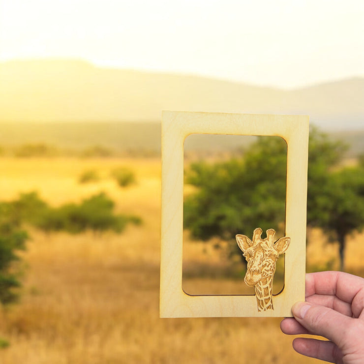 Giraffe Photo Frame Insert Mat - Baltic Birch (FRAME NOT INCLUDED)