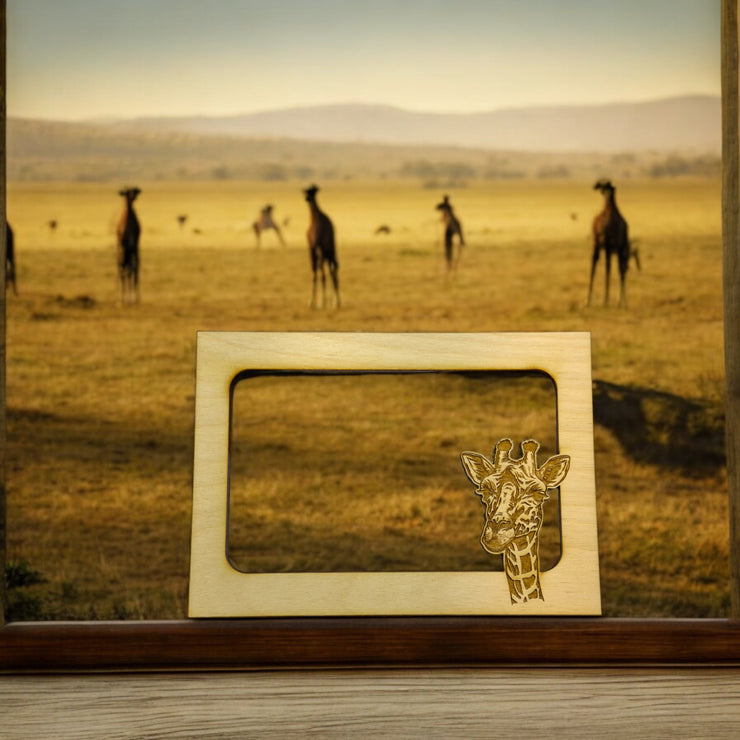 Giraffe Photo Frame Insert Mat - Baltic Birch (FRAME NOT INCLUDED)