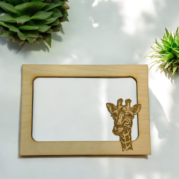 Giraffe Photo Frame Insert Mat - Baltic Birch (FRAME NOT INCLUDED)