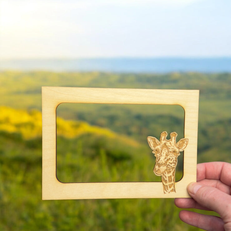 Giraffe Photo Frame Insert Mat - Baltic Birch (FRAME NOT INCLUDED)