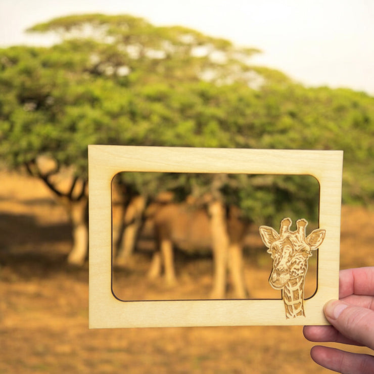Giraffe Photo Frame Insert Mat - Baltic Birch (FRAME NOT INCLUDED)