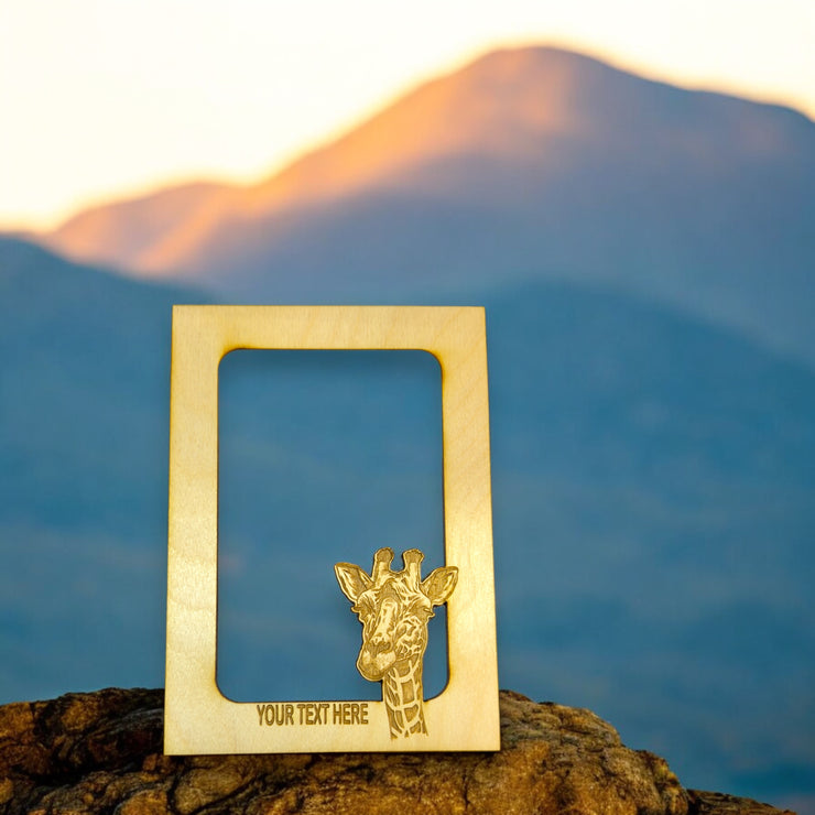 Giraffe PERSONALIZED Photo Frame Insert Mat - Baltic Birch (FRAME NOT INCLUDED)