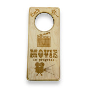 Door Hanger - Movie in Progress 9x4in Raw Wood