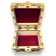 Paw Print Hinged Lid Pet Urn - 8x7x5 Inches - Wood - up to 120lb Pet