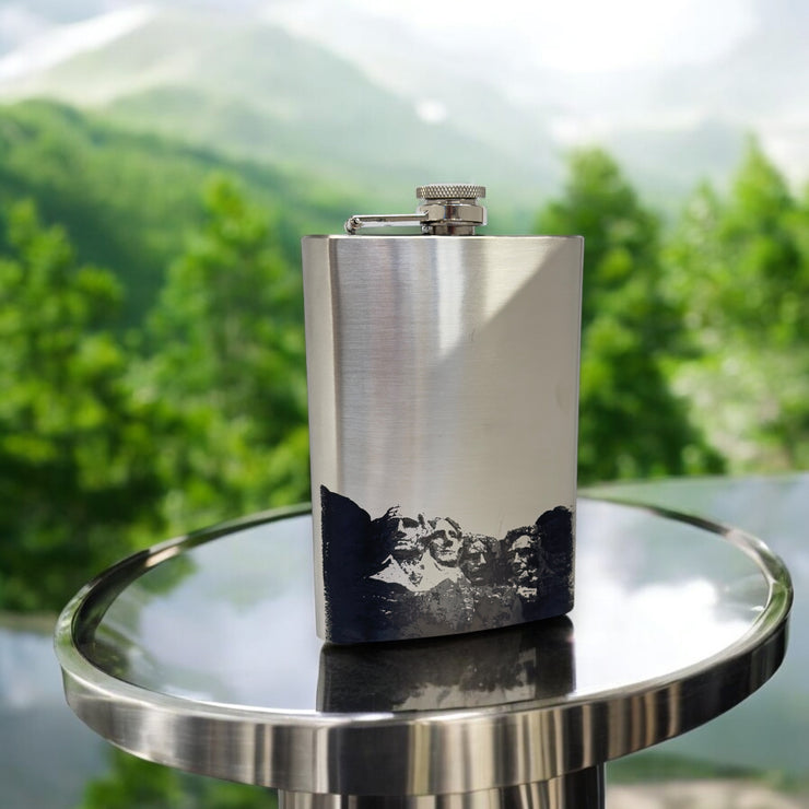 8oz Mt. Rushmore Stainless Steel Flask