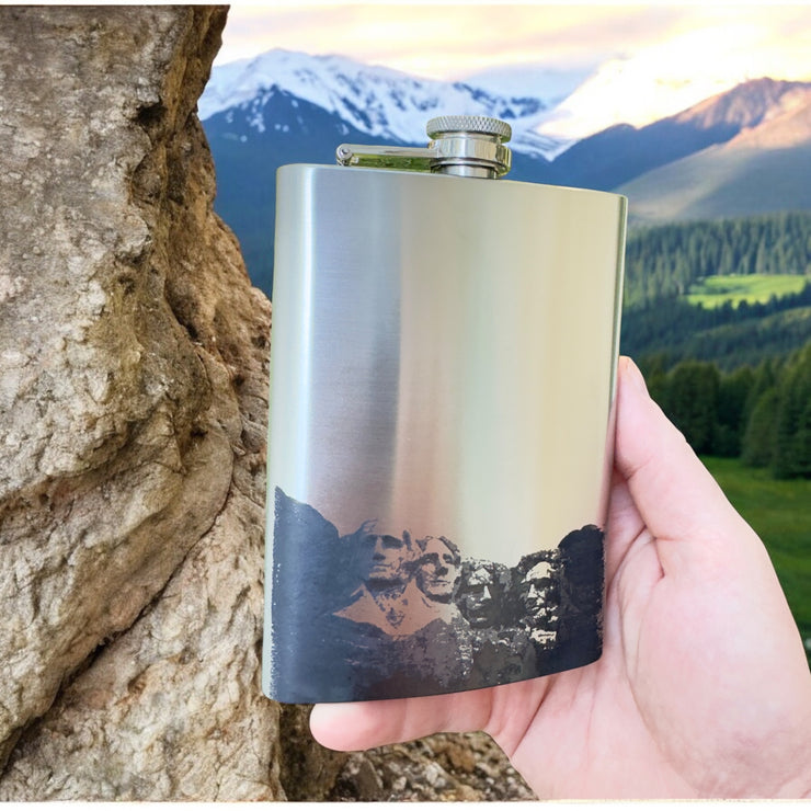 8oz Mt. Rushmore Stainless Steel Flask