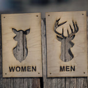 Men and Women Deer Restroom Signs 6x10 (Both Signs)