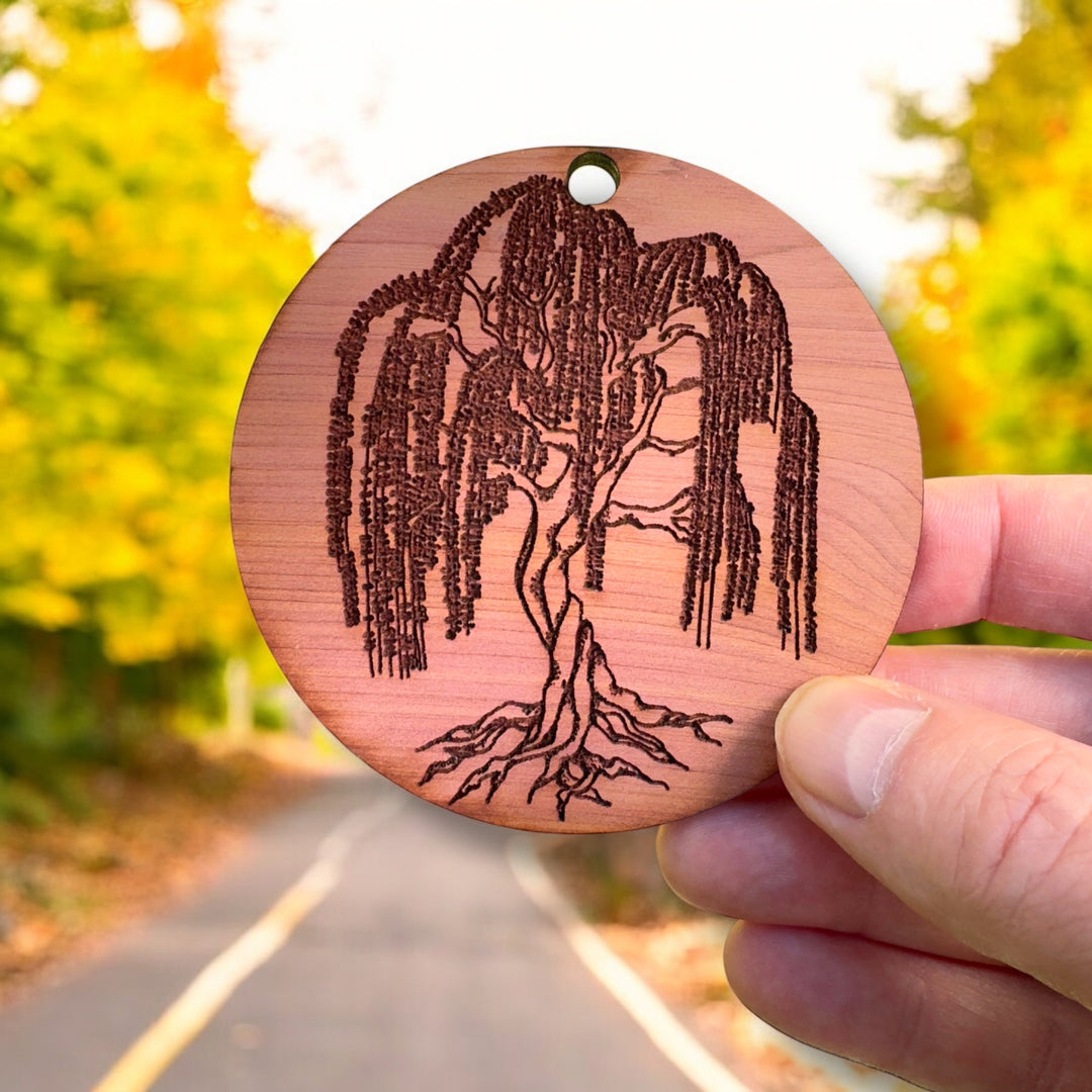 Weeping Willow - Cedar Ornament – HipFlaskPlus