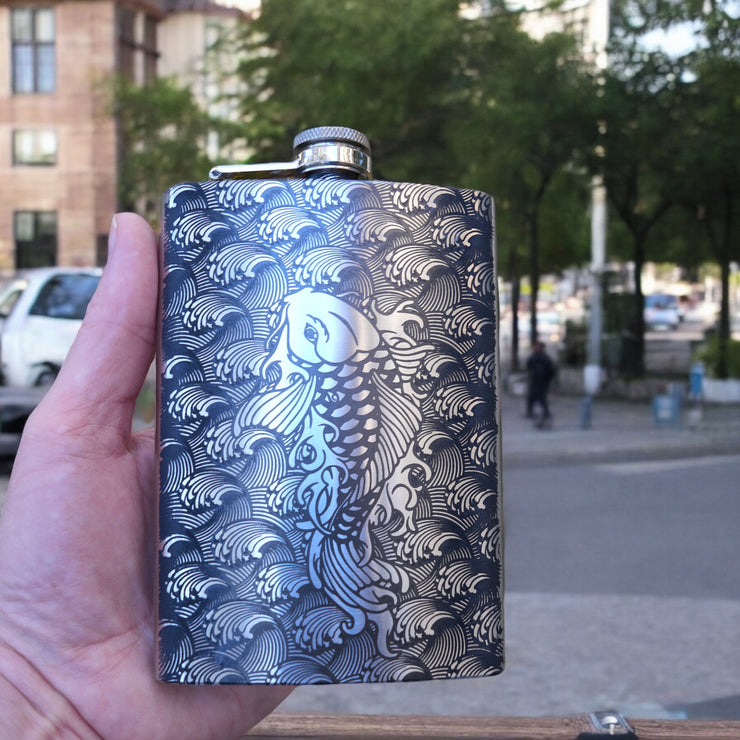 8oz Koi Fish Stainless Steel Flask