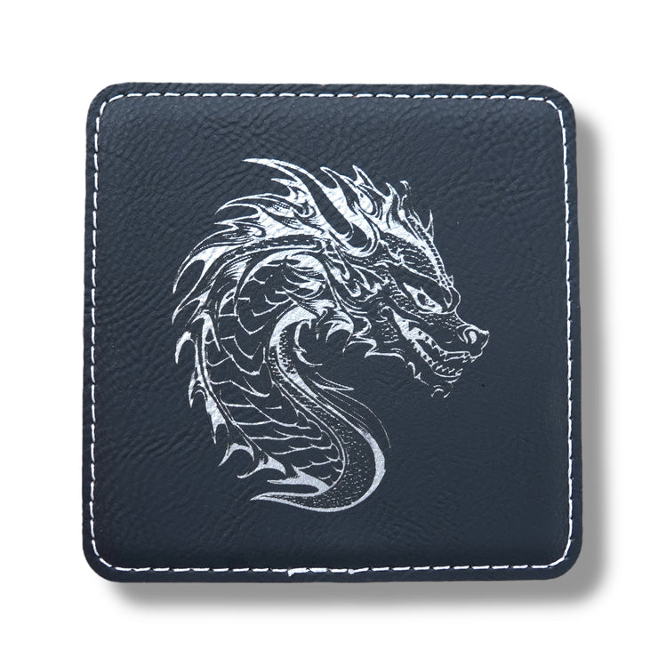 Coaster - Dragon - SET OF 2 - Leather or Stitched Cork