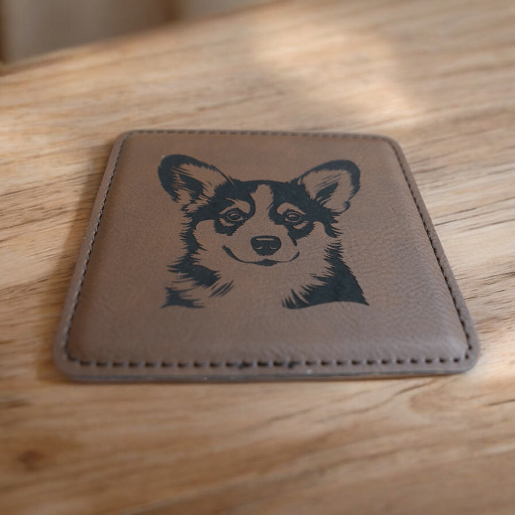 Coaster - Corgi - SET OF 2 - Leather or Stitched Cork
