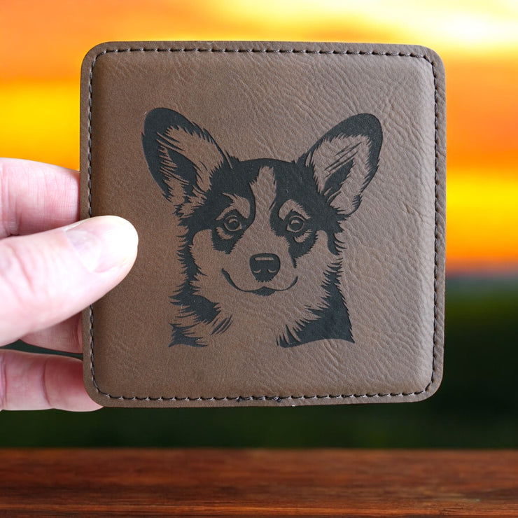 Coaster - Corgi - SET OF 2 - Leather or Stitched Cork