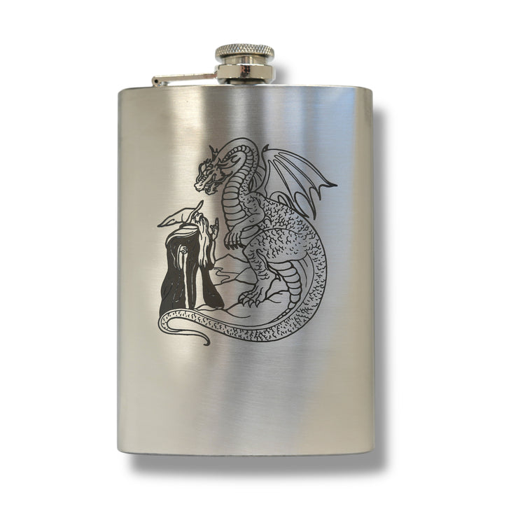 8oz Wizard and Dragon Stainless Steel flask