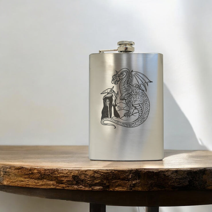 8oz Wizard and Dragon Stainless Steel flask