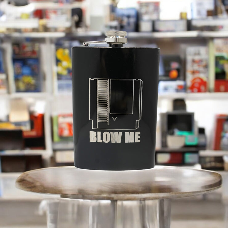 8oz BLACK Blow Me Cartridge Flask