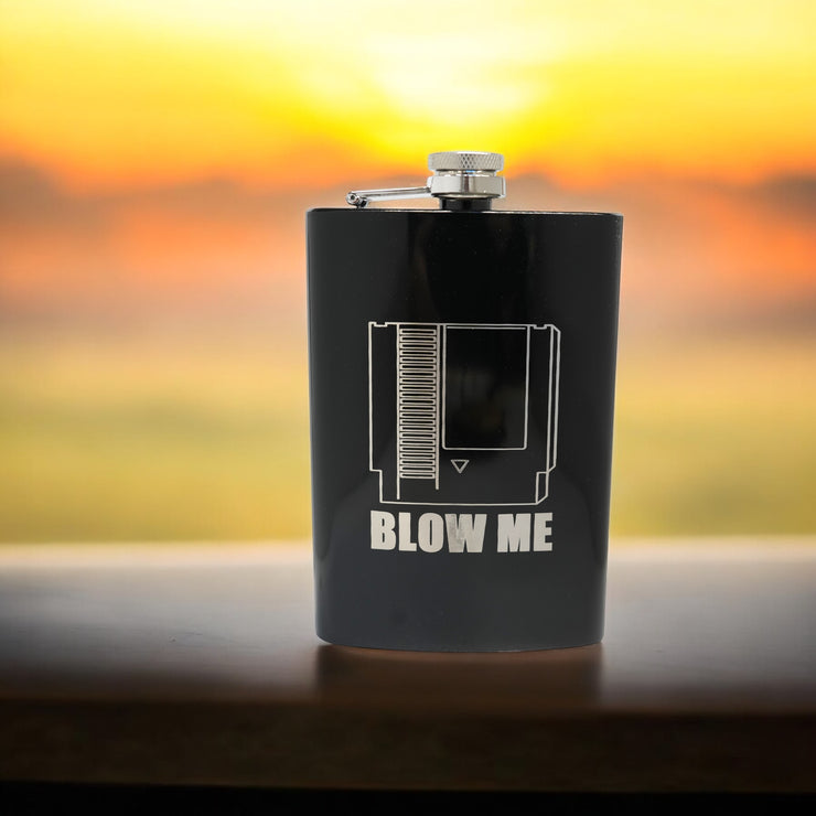 8oz BLACK Blow Me Cartridge Flask